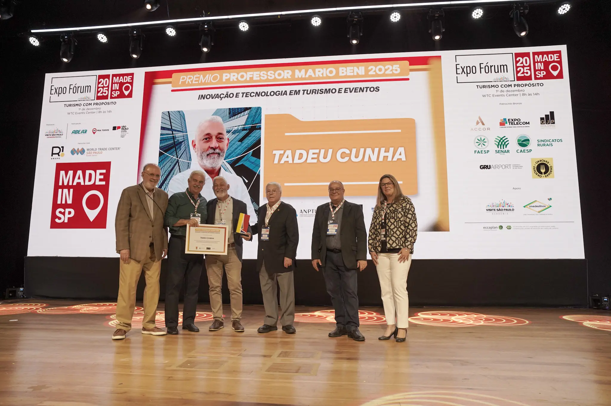 Tadeu Cunha é reconhecido por sua contribuição em Inovação e Tecnologia em Turismo e Eventos. - Crédito: Felipe Maresca / DT