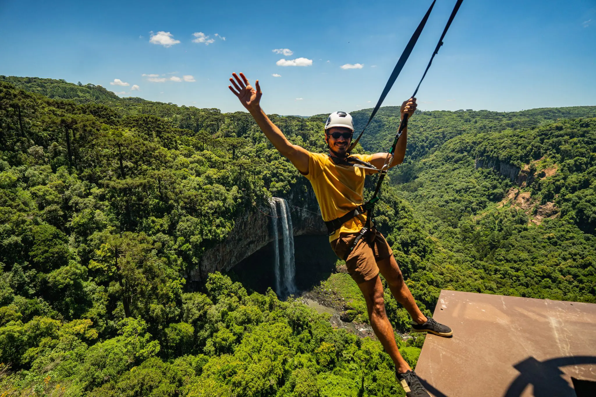 “Corajoso” é a novidade do Parque do Caracol voltada ao turismo de aventura contemplativa na Serra Gaúcha. - Crédito: Deangelis Pereira