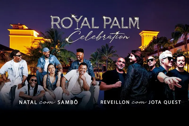 Grupo Royal Palm Hotels & Resorts traz Sambô e Jota Quest para celebrar as noites de Natal e Réveillon - Crédito: divulgação