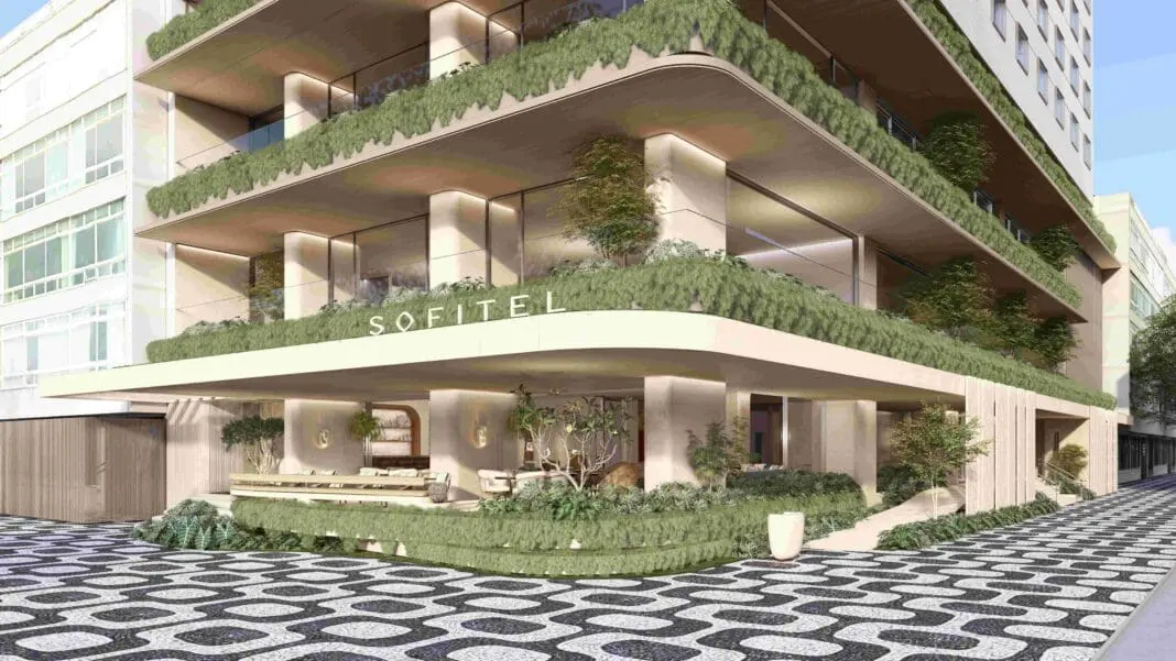 Projeto da fachada do Sofitel Rio de Janeiro Ipanema, que marcará o retorno da bandeira ao bairro carioca (Crédito: Divulgação) Projeto da fachada do Sofitel Rio de Janeiro Ipanema, que marcará o retorno da bandeira ao bairro carioca (Crédito: Divulgação)
