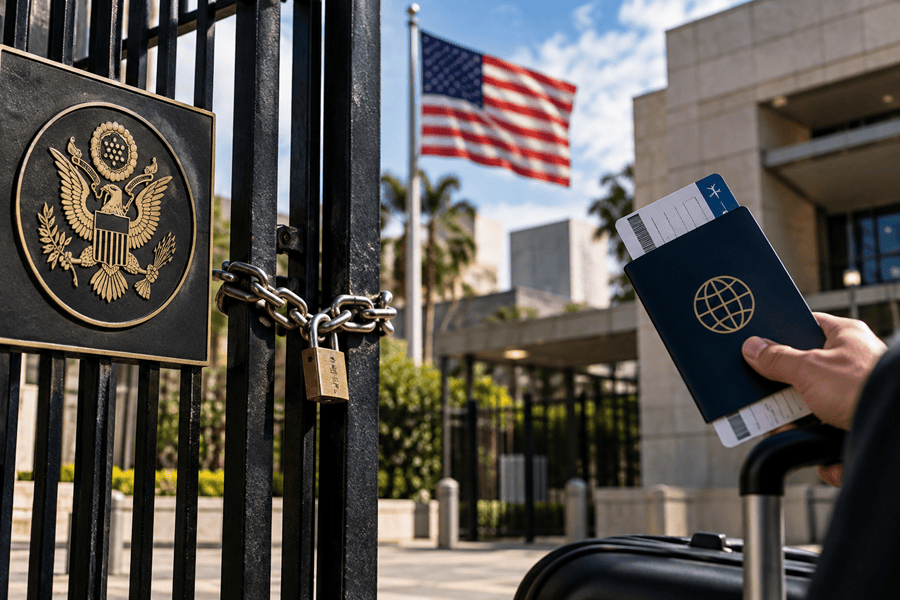 suspensão dos consulados dos EUA