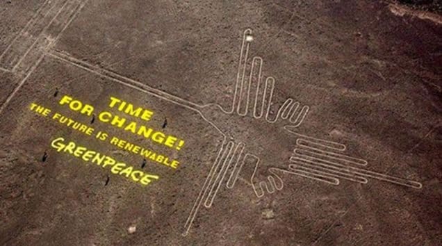 Ação do Greenpeace pode ter danificado irreparavelmente as Linhas de Nazca