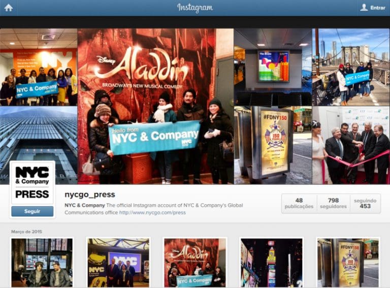 NYC & Company lança perfil no Instagram