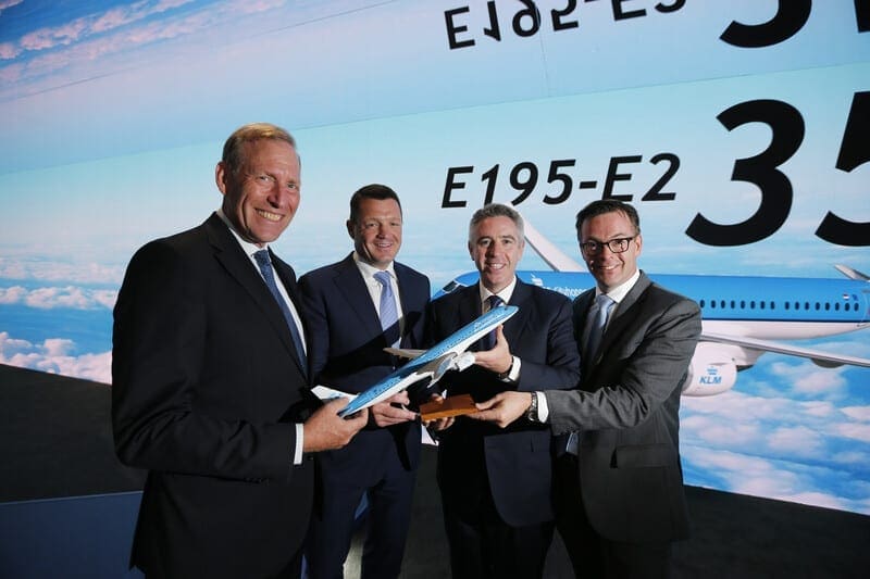 Embraer anuncia intenção de compra da KLM para 35 jatos E195-E2