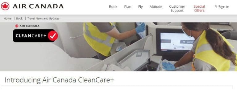 Air Canada lança CleanCare+ programa de segurança para reduzir riscos ao Covid-19