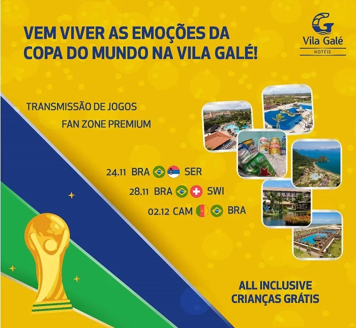 Resorts Vila Galé oferecem programação especial para Copa do Mundo