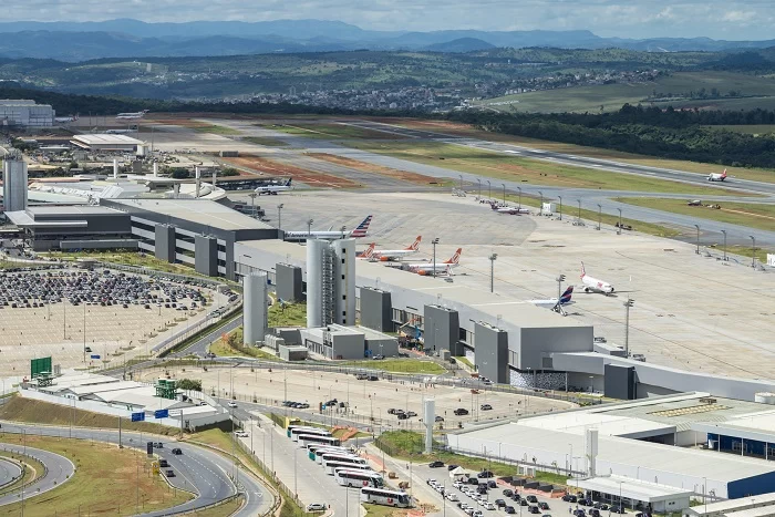 Visão aérea do BH Airport. O BH Airport em dezembro espera receber cerca de 1 milhão de passageiros