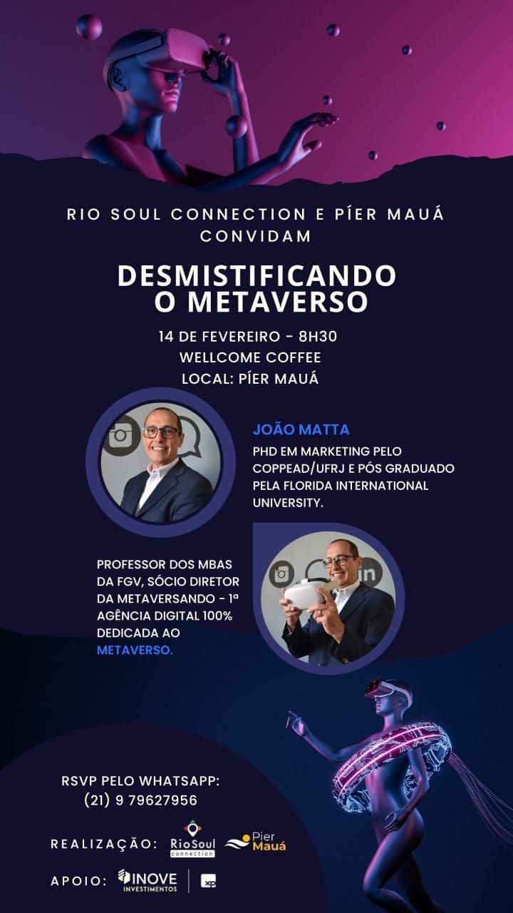 Desmistificando o Metaverso: evento acontece dia 14 no RJ