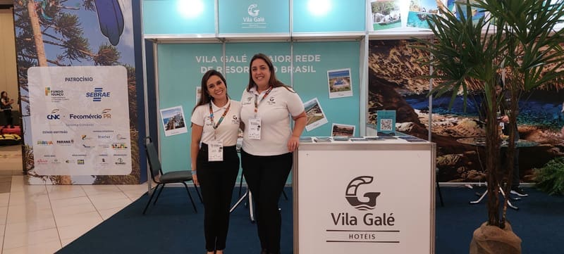 Veja fotos do 18º Festival das Cataratas: Estande do Vila Galé - Fernanda Restino (Gerente de contas) e Giselle Souto (Gerente de contas)