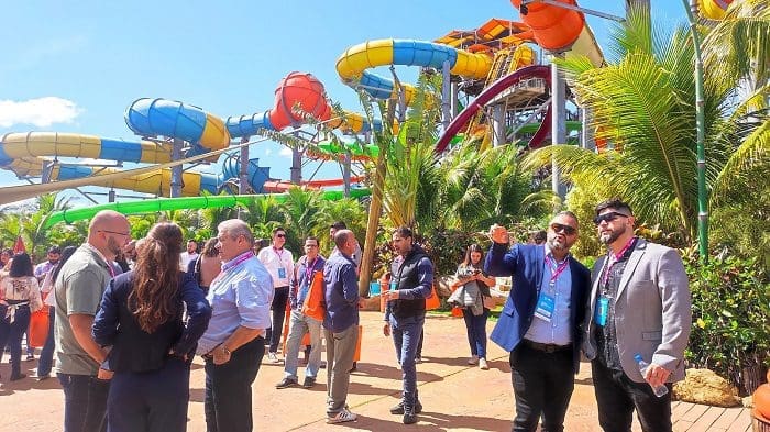 Thermas dos Laranjais durante o Adibra Networking Day, em 2022: parque aquático paulista vem sediando os principais eventos do setor no Brasil