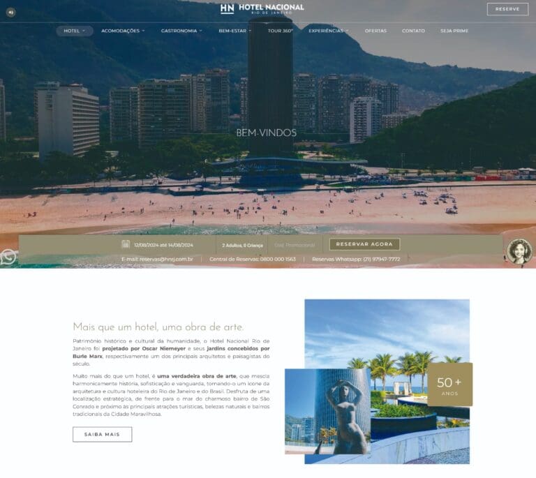 Novo site do Hotel Nacional - Foto: Divulgação