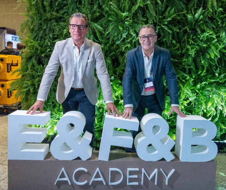 Thomas Dubaere e Olivier Hick durante evento do E&F&B Academy