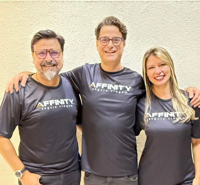 Amarildo Sardi, Ernani Toledo e Valéria Pereira - Crédito: Divulgação Affinity Seguro Viagem