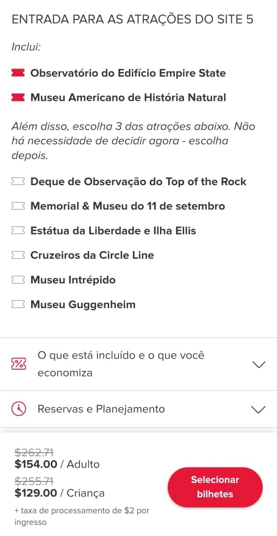 Atrações que estão inclusas no CityPass - Foto: Caroline Figueiredo Reprodução Site Oficial