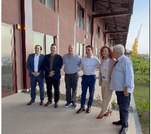 Celso Sabino, Marcelo Freixo e equipe da Vila Galé no tour pelo novo Vila Galé Collection Amazônia, em Belém (PA) - Foto: Reprodução/Instagram