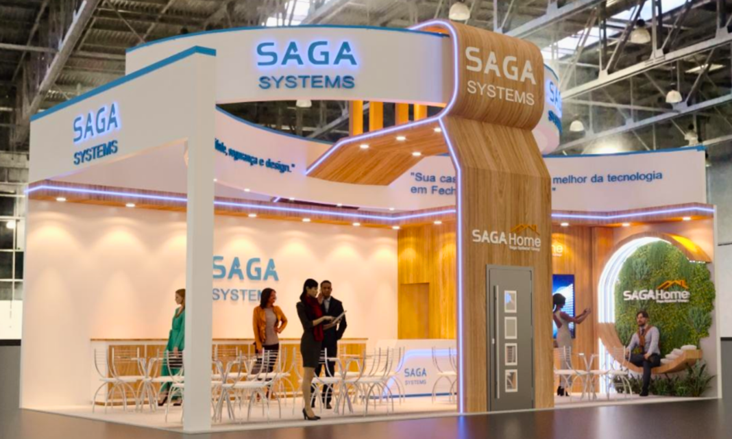 Perspectiva artística estande da Saga Systems na Feicon 2026 - Crédito: divulgação