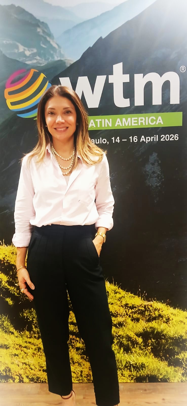 Fabiana Castro, CEO da Montreal Viagens, participa da WTM Latin America 2026, no Expo Center Norte, em São Paulo - Foto: Paulo Atzingen - DT