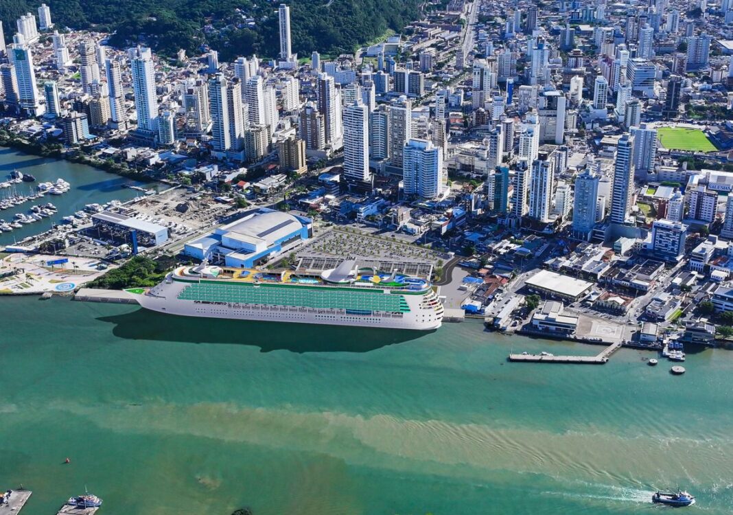 Novo terminal contará com áreas de embarque, desembarque, comércio e operações portuárias – Crédito: Divulgação/Instituto Mais Itajaí