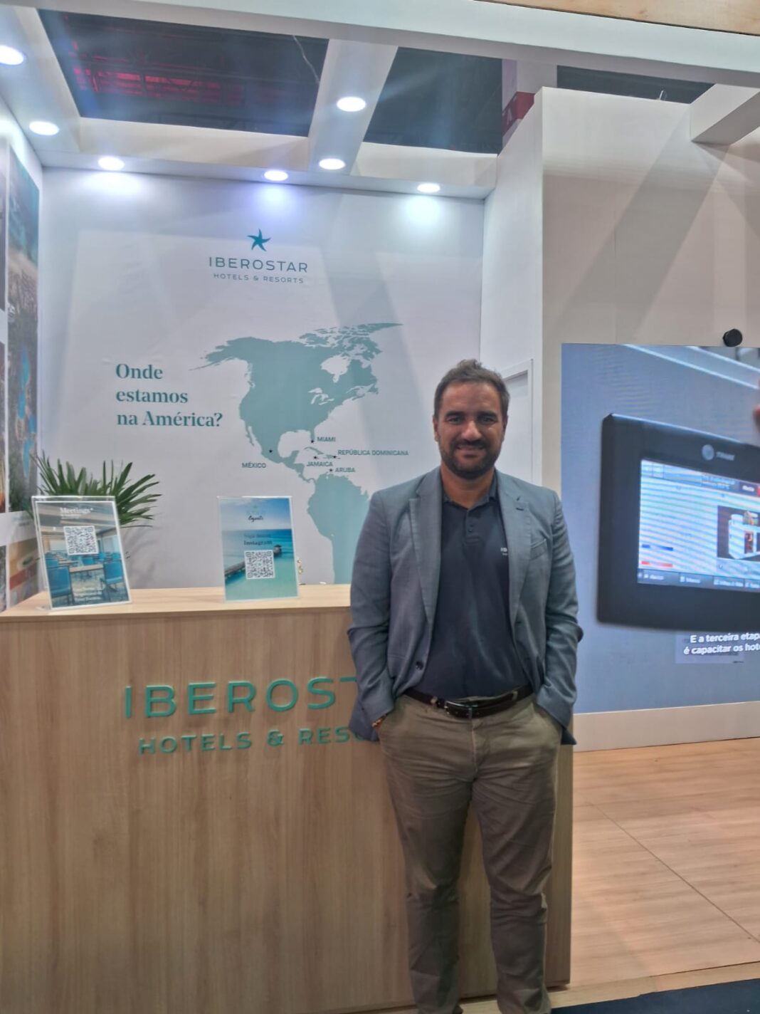 João Abegão, vice-presidente Comercial da Iberostar Hotels & Resorts no Brasil, América Latina e México, durante a ABAV Expo 2026. Crédito: Cecilia Fazzini / DT